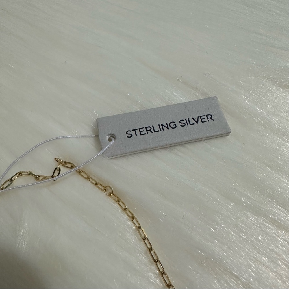 Gold Tone Charm Paperclip Necklace with Multicolor Ocean Accents - Picture 4 of 4